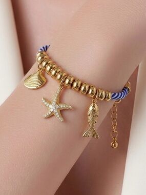 House of Harlow 1960 Gold Beach Theme Lobster Clasp Chain Extension